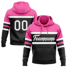 Загрузить изображение в средство просмотра галереи, Custom Stitched Black White-Pink Line Sports Pullover Sweatshirt Hoodie