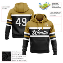 Загрузить изображение в средство просмотра галереи, Custom Stitched Black White-Old Gold Line Sports Pullover Sweatshirt Hoodie