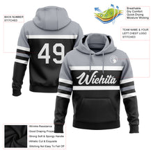 Загрузить изображение в средство просмотра галереи, Custom Stitched Black White-Gray Line Sports Pullover Sweatshirt Hoodie