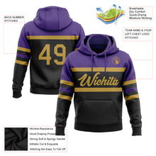 Charger l'image dans la galerie, Custom Stitched Black Old Gold-Purple Line Sports Pullover Sweatshirt Hoodie