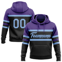 Загрузить изображение в средство просмотра галереи, Custom Stitched Black Light Blue-Purple Line Sports Pullover Sweatshirt Hoodie