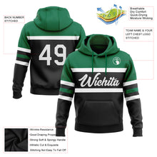 Загрузить изображение в средство просмотра галереи, Custom Stitched Black White-Kelly Green Line Sports Pullover Sweatshirt Hoodie