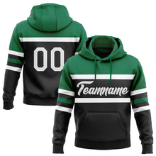 Загрузить изображение в средство просмотра галереи, Custom Stitched Black White-Kelly Green Line Sports Pullover Sweatshirt Hoodie