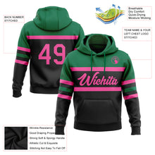 Загрузить изображение в средство просмотра галереи, Custom Stitched Black Pink-Kelly Green Line Sports Pullover Sweatshirt Hoodie