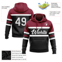 Загрузить изображение в средство просмотра галереи, Custom Stitched Black White-Crimson Line Sports Pullover Sweatshirt Hoodie