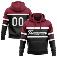 Загрузить изображение в средство просмотра галереи, Custom Stitched Black White-Crimson Line Sports Pullover Sweatshirt Hoodie