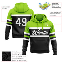 Загрузить изображение в средство просмотра галереи, Custom Stitched Black White-Neon Green Line Sports Pullover Sweatshirt Hoodie