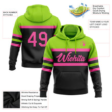 Загрузить изображение в средство просмотра галереи, Custom Stitched Black Pink-Neon Green Line Sports Pullover Sweatshirt Hoodie