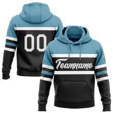 Загрузить изображение в средство просмотра галереи, Custom Stitched Black White-Shadow Blue Line Sports Pullover Sweatshirt Hoodie