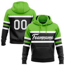 Charger l'image dans la galerie, Custom Stitched Black White-Aurora Green Line Sports Pullover Sweatshirt Hoodie