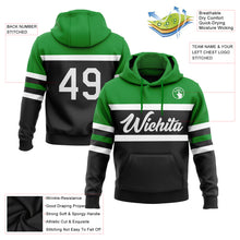 Загрузить изображение в средство просмотра галереи, Custom Stitched Black White-Grass Green Line Sports Pullover Sweatshirt Hoodie