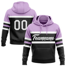Загрузить изображение в средство просмотра галереи, Custom Stitched Black White-Light Purple Line Sports Pullover Sweatshirt Hoodie