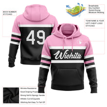 Загрузить изображение в средство просмотра галереи, Custom Stitched Black White-Light Pink Line Sports Pullover Sweatshirt Hoodie