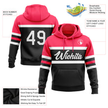 Загрузить изображение в средство просмотра галереи, Custom Stitched Black White-Neon Pink Line Sports Pullover Sweatshirt Hoodie