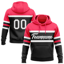 Загрузить изображение в средство просмотра галереи, Custom Stitched Black White-Neon Pink Line Sports Pullover Sweatshirt Hoodie