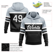 Загрузить изображение в средство просмотра галереи, Custom Stitched Black White-Silver Line Sports Pullover Sweatshirt Hoodie