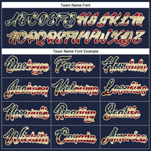Загрузить изображение в средство просмотра галереи, Custom Stitched Navy Vintage USA Flag Cream-Red Line Sports Pullover Sweatshirt Hoodie