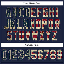 Загрузить изображение в средство просмотра галереи, Custom Stitched Navy Vintage USA Flag Cream-Red Line Sports Pullover Sweatshirt Hoodie