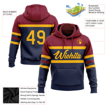 Загрузить изображение в средство просмотра галереи, Custom Stitched Navy Gold-Crimson Line Sports Pullover Sweatshirt Hoodie