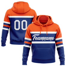 Загрузить изображение в средство просмотра галереи, Custom Stitched Royal White-Orange Line Sports Pullover Sweatshirt Hoodie