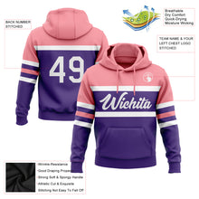 Laden Sie das Bild in den Galerie-Viewer, Custom Stitched Purple White-Medium Pink Line Sports Pullover Sweatshirt Hoodie