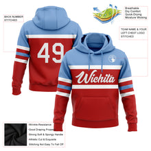 Charger l'image dans la galerie, Custom Stitched Red White-Light Blue Line Sports Pullover Sweatshirt Hoodie