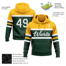 Laden Sie das Bild in den Galerie-Viewer, Custom Stitched Green White-Gold Line Sports Pullover Sweatshirt Hoodie