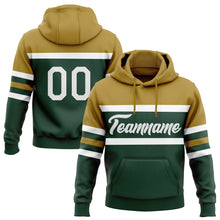 Загрузить изображение в средство просмотра галереи, Custom Stitched Green White-Old Gold Line Sports Pullover Sweatshirt Hoodie