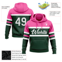 Charger l'image dans la galerie, Custom Stitched Green White-Pink Line Sports Pullover Sweatshirt Hoodie
