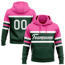 Charger l'image dans la galerie, Custom Stitched Green White-Pink Line Sports Pullover Sweatshirt Hoodie