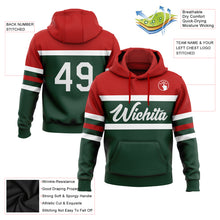 Загрузить изображение в средство просмотра галереи, Custom Stitched Green White-Red Line Sports Pullover Sweatshirt Hoodie