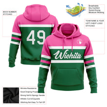 Laden Sie das Bild in den Galerie-Viewer, Custom Stitched Kelly Green White-Pink Line Sports Pullover Sweatshirt Hoodie