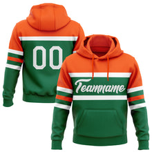 Загрузить изображение в средство просмотра галереи, Custom Stitched Kelly Green White-Orange Line Sports Pullover Sweatshirt Hoodie