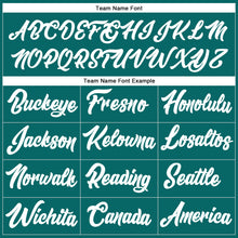 Загрузить изображение в средство просмотра галереи, Custom Stitched Teal White-Orange Line Sports Pullover Sweatshirt Hoodie