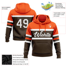 Charger l'image dans la galerie, Custom Stitched Brown White-Orange Line Sports Pullover Sweatshirt Hoodie
