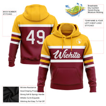 Загрузить изображение в средство просмотра галереи, Custom Stitched Crimson White-Gold Line Sports Pullover Sweatshirt Hoodie