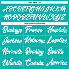 Charger l'image dans la galerie, Custom Stitched Aqua White-Pink Line Sports Pullover Sweatshirt Hoodie