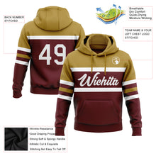 Загрузить изображение в средство просмотра галереи, Custom Stitched Burgundy White-Old Gold Line Sports Pullover Sweatshirt Hoodie