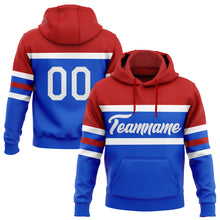 Загрузить изображение в средство просмотра галереи, Custom Stitched Thunder Blue White-Red Line Sports Pullover Sweatshirt Hoodie