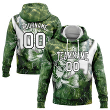 Charger l'image dans la galerie, Custom Stitched Green White-Black 3D Largemouth Bass Fish Fishing Sports Pullover Sweatshirt Hoodie