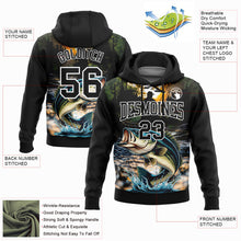 Загрузить изображение в средство просмотра галереи, Custom Stitched Black White 3D Largemouth Bass Fish Fishing Sports Pullover Sweatshirt Hoodie
