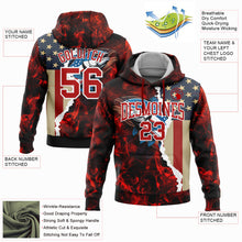Загрузить изображение в средство просмотра галереи, Custom Stitched Red White 3D American Flag And Largemouth Bass Fish Fishing Sports Pullover Sweatshirt Hoodie