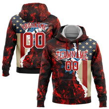 Загрузить изображение в средство просмотра галереи, Custom Stitched Red White 3D American Flag And Largemouth Bass Fish Fishing Sports Pullover Sweatshirt Hoodie