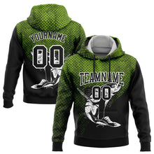 Загрузить изображение в средство просмотра галереи, Custom Stitched Neon Green Black-White 3D Rainbow Trout Fish Fishing Sports Pullover Sweatshirt Hoodie