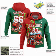 Загрузить изображение в средство просмотра галереи, Custom Stitched Kelly Green White-Red 3D Christmas Carp Fish Fishing Sports Pullover Sweatshirt Hoodie