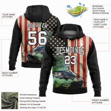 Загрузить изображение в средство просмотра галереи, Custom Stitched Black City Cream-Red 3D American Flag And Atlantic Salmon Fish Fishing Sports Pullover Sweatshirt Hoodie