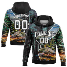 Laden Sie das Bild in den Galerie-Viewer, Custom Stitched Black White 3D Flathead Catfish Fish Fishing Sports Pullover Sweatshirt Hoodie