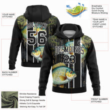 Загрузить изображение в средство просмотра галереи, Custom Stitched Black White 3D Bluegill Fish Fishing Sports Pullover Sweatshirt Hoodie