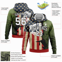 Загрузить изображение в средство просмотра галереи, Custom Stitched Navy City Cream Red-Black 3D American Flag And Northern Pike Fish Fishing Sports Pullover Sweatshirt Hoodie