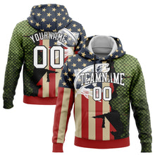 Загрузить изображение в средство просмотра галереи, Custom Stitched Navy City Cream Red-Black 3D American Flag And Northern Pike Fish Fishing Sports Pullover Sweatshirt Hoodie